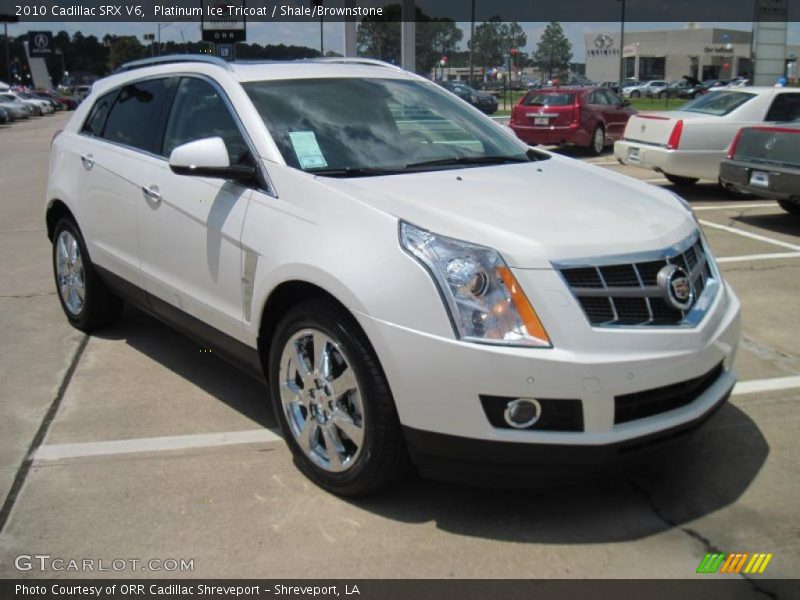 Platinum Ice Tricoat / Shale/Brownstone 2010 Cadillac SRX V6