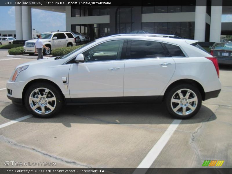 Platinum Ice Tricoat / Shale/Brownstone 2010 Cadillac SRX V6