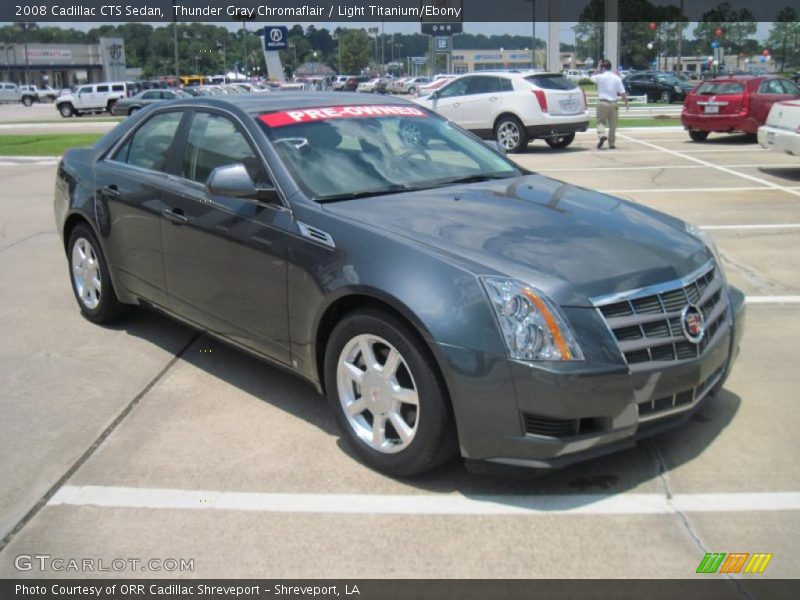 Thunder Gray Chromaflair / Light Titanium/Ebony 2008 Cadillac CTS Sedan
