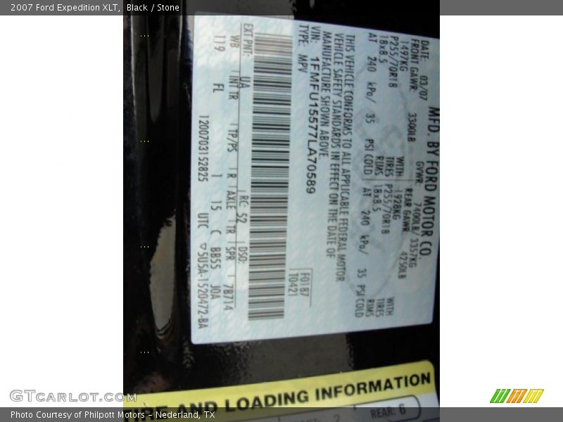 Black / Stone 2007 Ford Expedition XLT