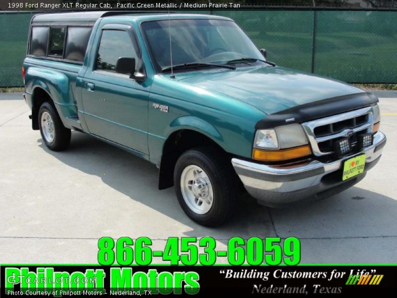 Pacific Green Metallic / Medium Prairie Tan 1998 Ford Ranger XLT Regular Cab