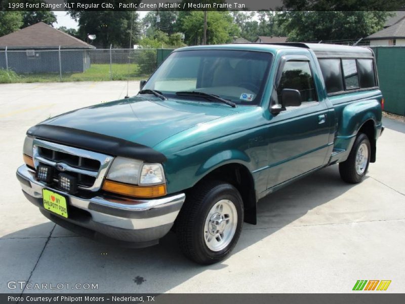 Pacific Green Metallic / Medium Prairie Tan 1998 Ford Ranger XLT Regular Cab