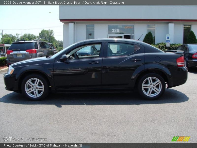 Brilliant Black Crystal Pearl / Dark Khaki/Light Graystone 2008 Dodge Avenger SXT