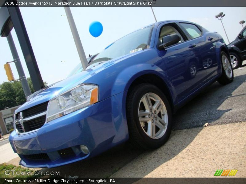Marathon Blue Pearl / Dark Slate Gray/Light Slate Gray 2008 Dodge Avenger SXT