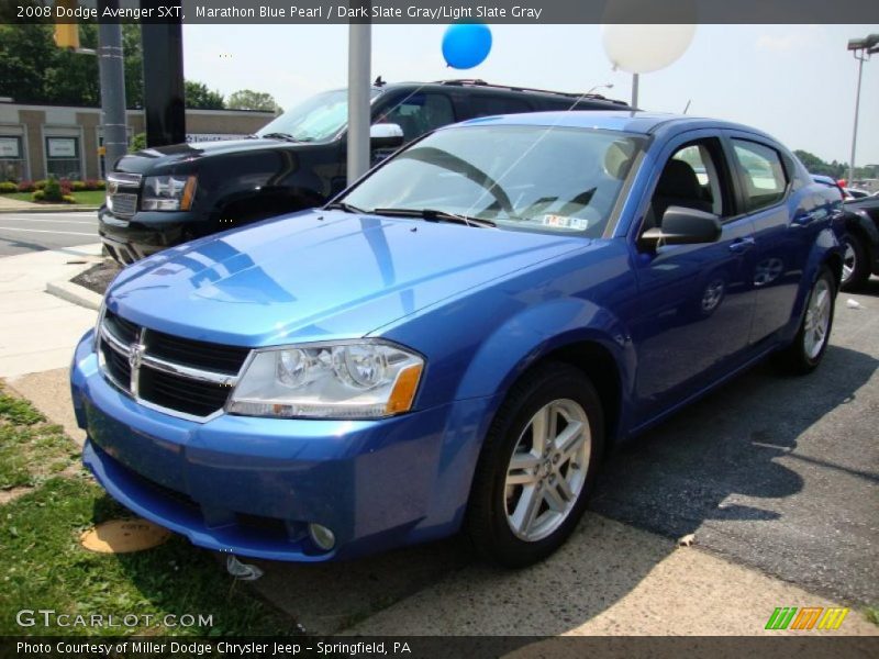 Marathon Blue Pearl / Dark Slate Gray/Light Slate Gray 2008 Dodge Avenger SXT