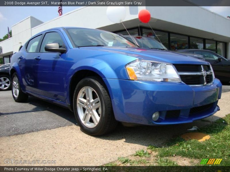 Marathon Blue Pearl / Dark Slate Gray/Light Slate Gray 2008 Dodge Avenger SXT