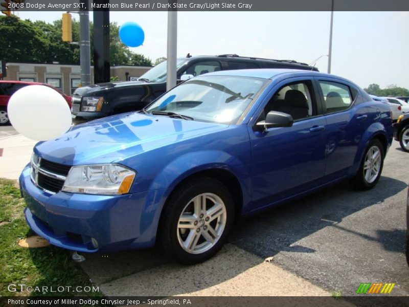 Marathon Blue Pearl / Dark Slate Gray/Light Slate Gray 2008 Dodge Avenger SXT