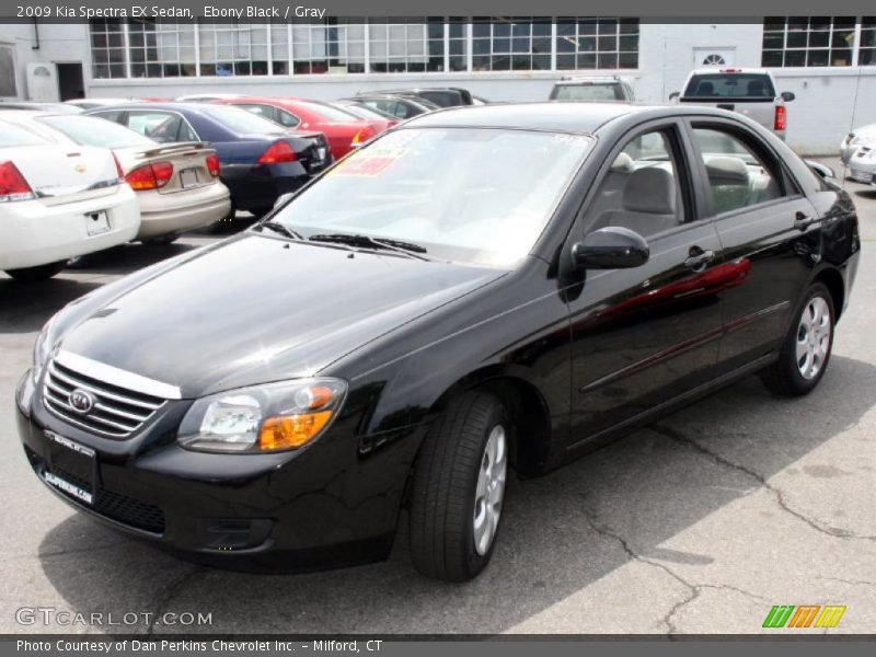 Ebony Black / Gray 2009 Kia Spectra EX Sedan