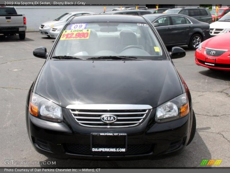 Ebony Black / Gray 2009 Kia Spectra EX Sedan