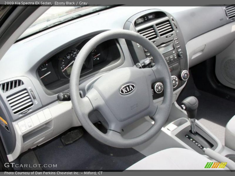 Ebony Black / Gray 2009 Kia Spectra EX Sedan