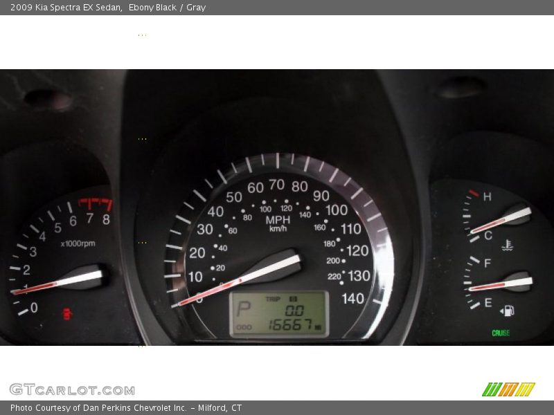 Ebony Black / Gray 2009 Kia Spectra EX Sedan