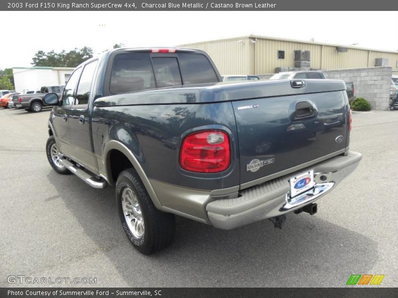 Charcoal Blue Metallic / Castano Brown Leather 2003 Ford F150 King Ranch SuperCrew 4x4