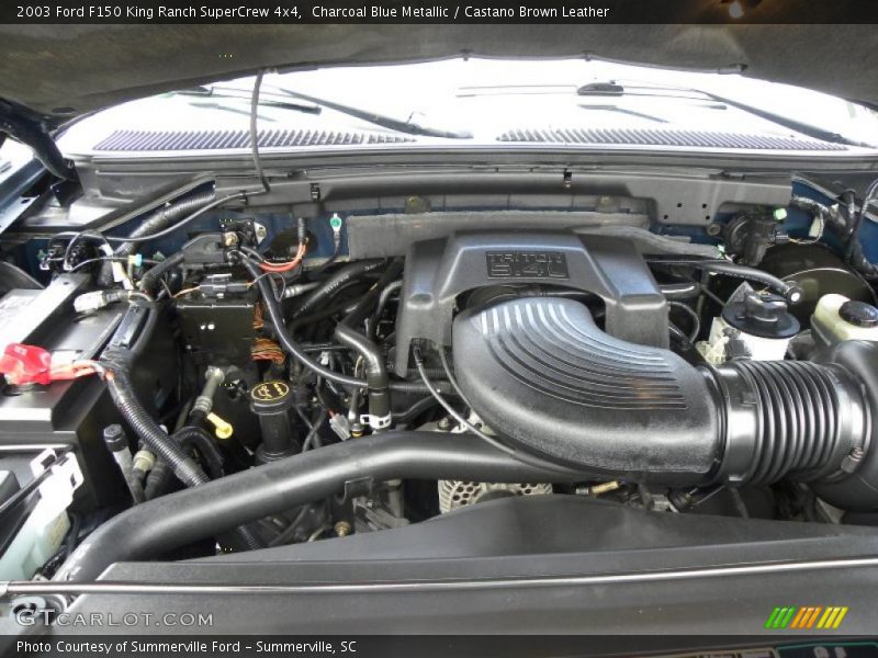 Charcoal Blue Metallic / Castano Brown Leather 2003 Ford F150 King Ranch SuperCrew 4x4