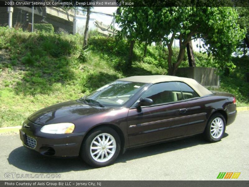 Deep Lava Red Metallic / Taupe 2003 Chrysler Sebring LX Convertible