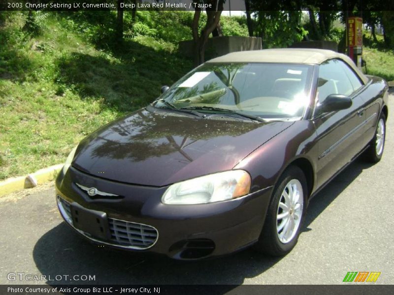 Deep Lava Red Metallic / Taupe 2003 Chrysler Sebring LX Convertible