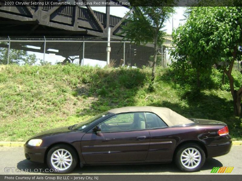 Deep Lava Red Metallic / Taupe 2003 Chrysler Sebring LX Convertible