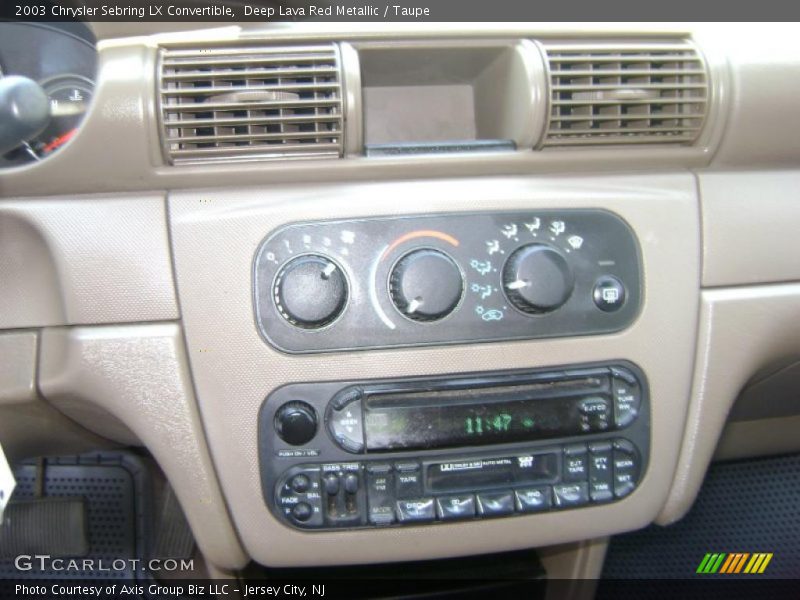 Deep Lava Red Metallic / Taupe 2003 Chrysler Sebring LX Convertible
