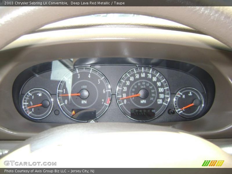 Deep Lava Red Metallic / Taupe 2003 Chrysler Sebring LX Convertible