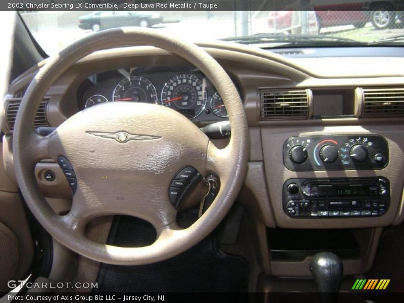 Deep Lava Red Metallic / Taupe 2003 Chrysler Sebring LX Convertible