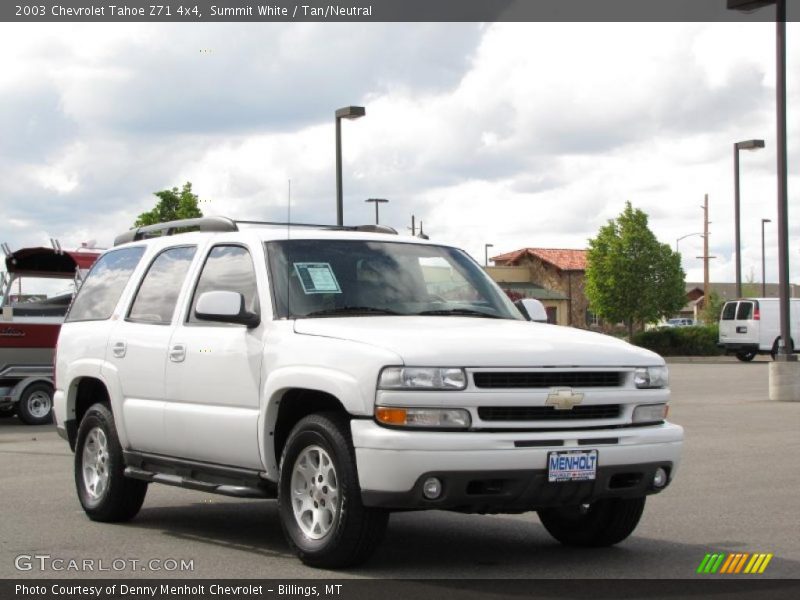 Summit White / Tan/Neutral 2003 Chevrolet Tahoe Z71 4x4