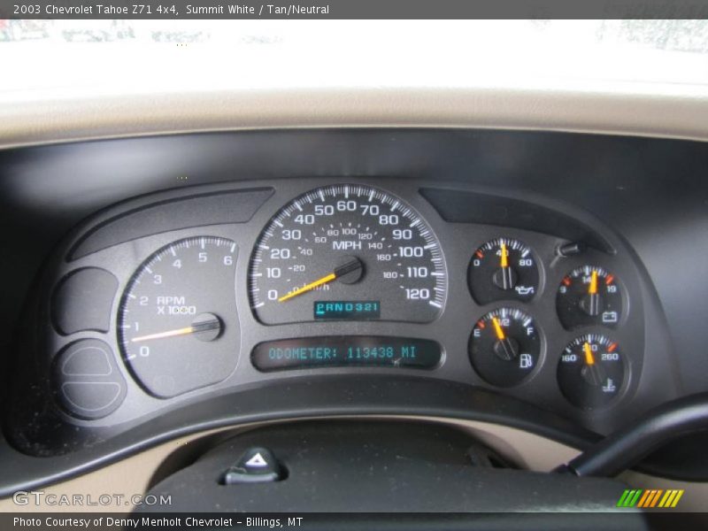 Summit White / Tan/Neutral 2003 Chevrolet Tahoe Z71 4x4