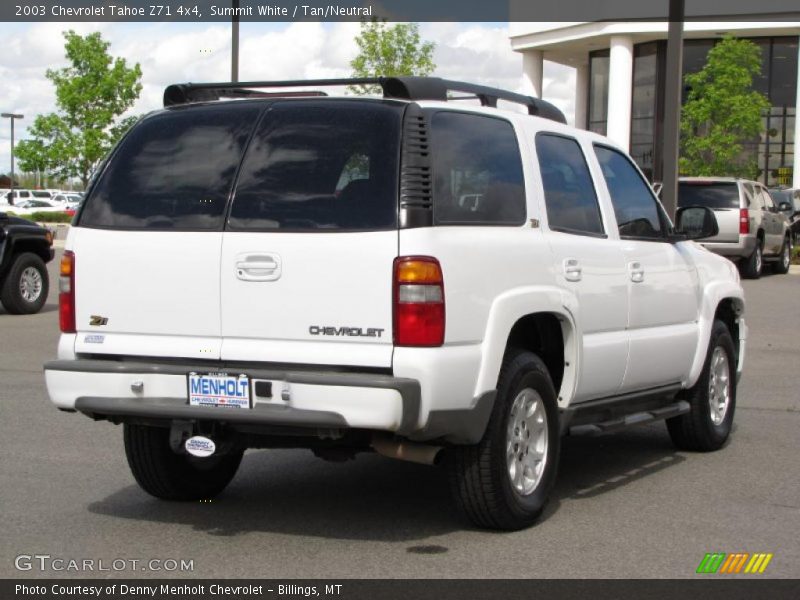 Summit White / Tan/Neutral 2003 Chevrolet Tahoe Z71 4x4