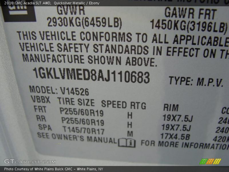 Quicksilver Metallic / Ebony 2010 GMC Acadia SLT AWD