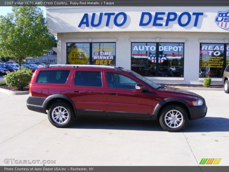 Ruby Red Metallic / Taupe 2007 Volvo XC70 AWD Cross Country