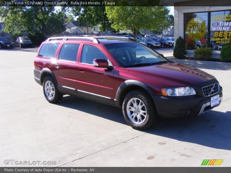 Ruby Red Metallic / Taupe 2007 Volvo XC70 AWD Cross Country