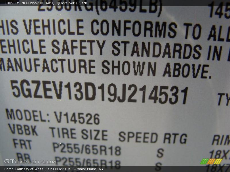 Quicksilver / Black 2009 Saturn Outlook XE AWD