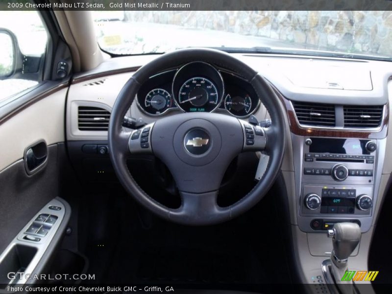 Gold Mist Metallic / Titanium 2009 Chevrolet Malibu LTZ Sedan