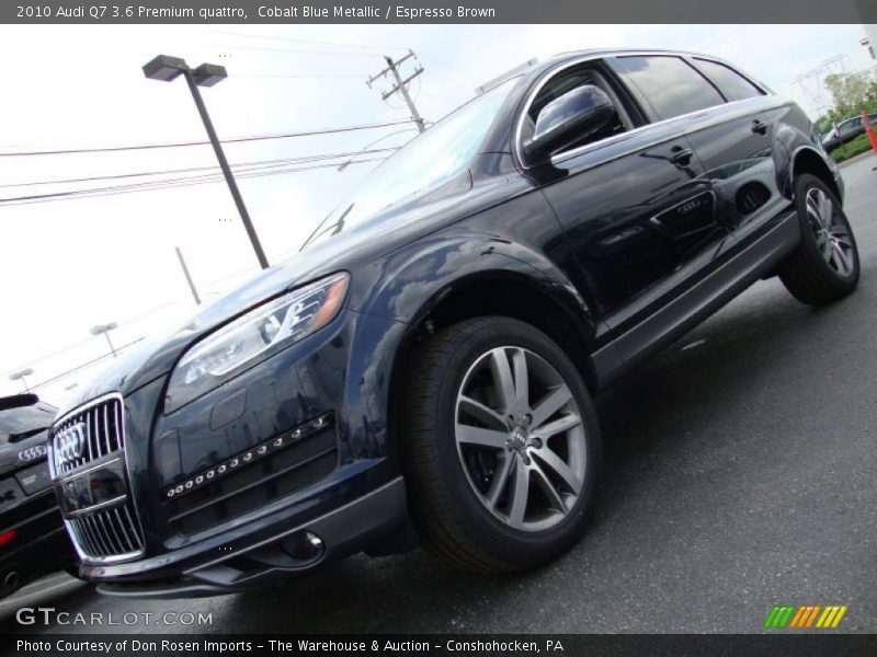 Cobalt Blue Metallic / Espresso Brown 2010 Audi Q7 3.6 Premium quattro
