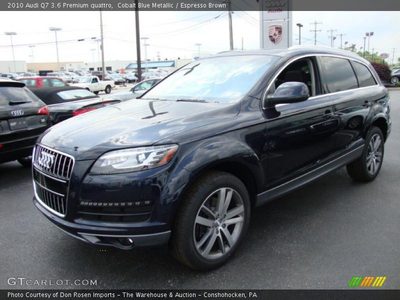 Cobalt Blue Metallic / Espresso Brown 2010 Audi Q7 3.6 Premium quattro