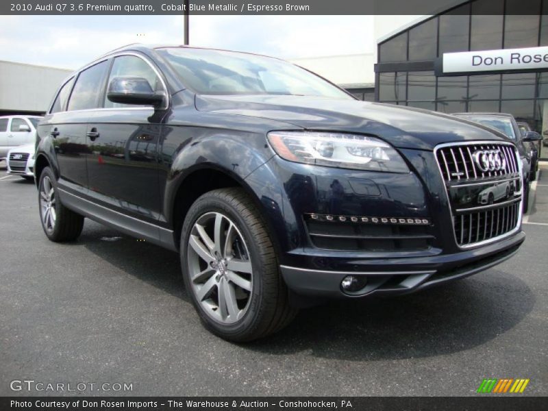Cobalt Blue Metallic / Espresso Brown 2010 Audi Q7 3.6 Premium quattro