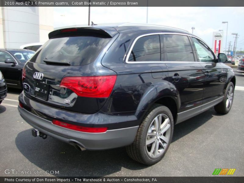 Cobalt Blue Metallic / Espresso Brown 2010 Audi Q7 3.6 Premium quattro
