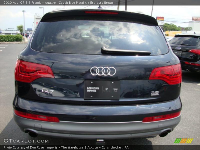 Cobalt Blue Metallic / Espresso Brown 2010 Audi Q7 3.6 Premium quattro