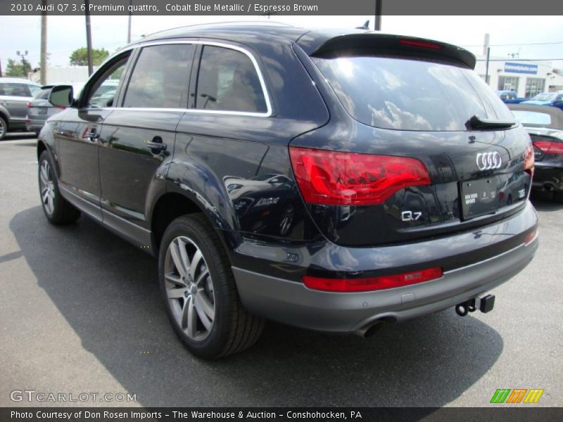Cobalt Blue Metallic / Espresso Brown 2010 Audi Q7 3.6 Premium quattro
