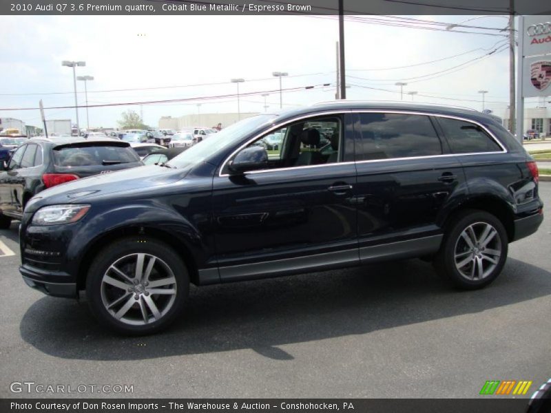 Cobalt Blue Metallic / Espresso Brown 2010 Audi Q7 3.6 Premium quattro