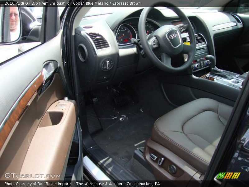 Cobalt Blue Metallic / Espresso Brown 2010 Audi Q7 3.6 Premium quattro