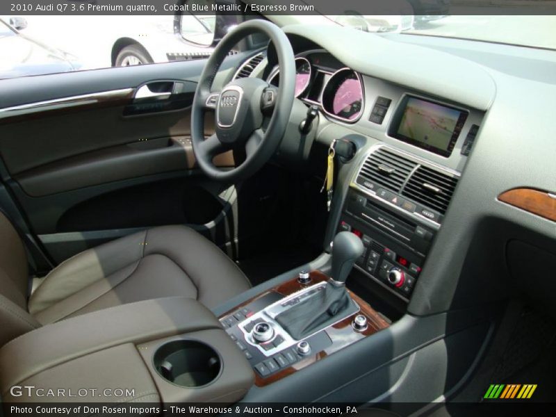 Cobalt Blue Metallic / Espresso Brown 2010 Audi Q7 3.6 Premium quattro