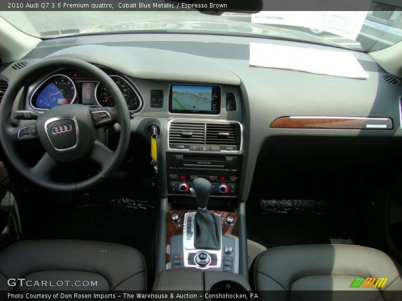 Cobalt Blue Metallic / Espresso Brown 2010 Audi Q7 3.6 Premium quattro