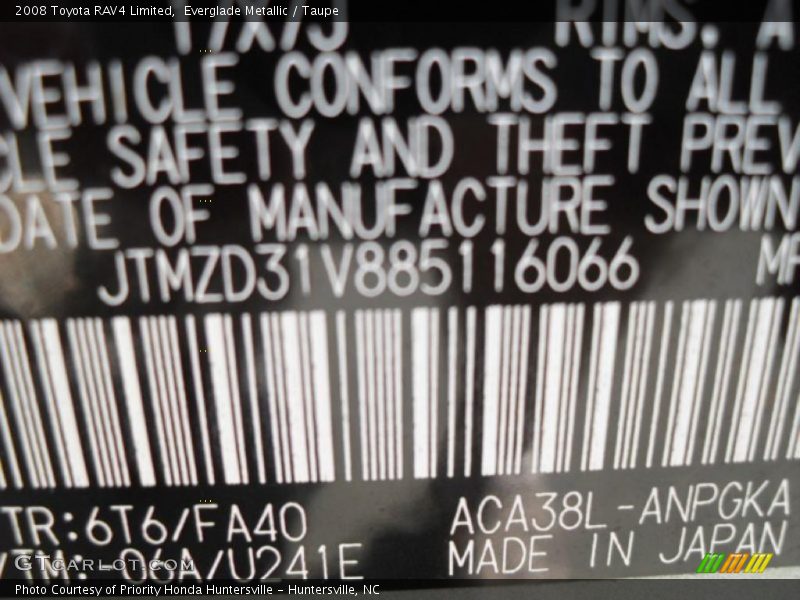 Everglade Metallic / Taupe 2008 Toyota RAV4 Limited