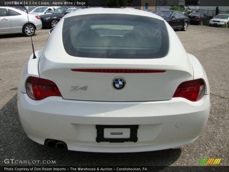 Alpine White / Beige 2007 BMW Z4 3.0si Coupe