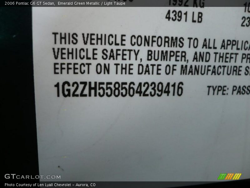 Emerald Green Metallic / Light Taupe 2006 Pontiac G6 GT Sedan