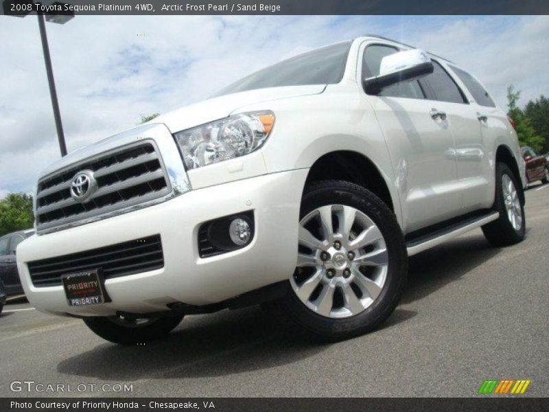 Arctic Frost Pearl / Sand Beige 2008 Toyota Sequoia Platinum 4WD