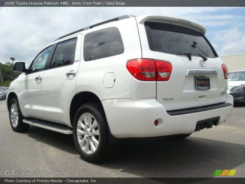 Arctic Frost Pearl / Sand Beige 2008 Toyota Sequoia Platinum 4WD