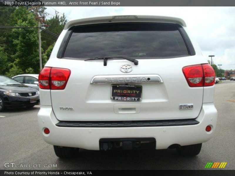 Arctic Frost Pearl / Sand Beige 2008 Toyota Sequoia Platinum 4WD