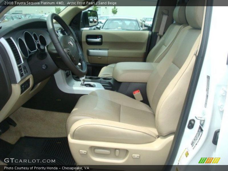 Arctic Frost Pearl / Sand Beige 2008 Toyota Sequoia Platinum 4WD