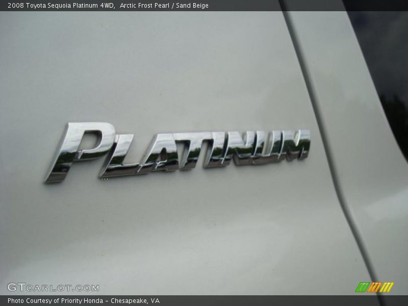 Arctic Frost Pearl / Sand Beige 2008 Toyota Sequoia Platinum 4WD
