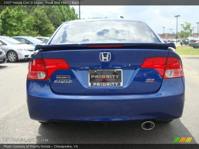Royal Blue Pearl / Black 2007 Honda Civic Si Sedan